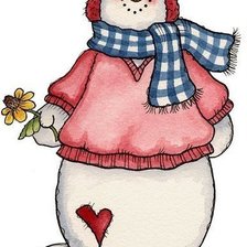 Схема вышивки «Снеговик романтик»