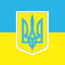 Схема вышивки «Герб України на фоні флагу»