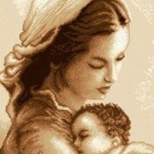 Оригинал схемы вышивки «Мария с Исусом» (№812918)