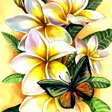 Оригинал схемы вышивки «Бабочка на цветах» (№814063)