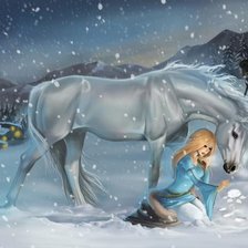 Схема вышивки «снежная лошадь»