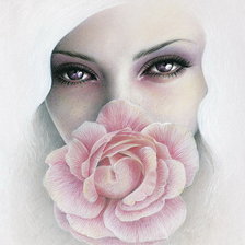 Схема вышивки «девушка с розой»