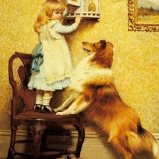 девочка и собака