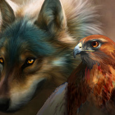 Схема вышивки «волк и орёл»