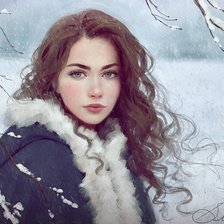 Схема вышивки «Зимний портрет»