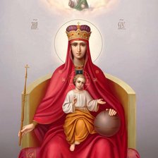 Оригинал схемы вышивки «Богородица с Младенцем восседающая на Престоле» (№826643)