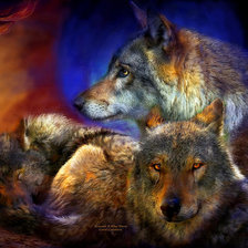 Схема вышивки «волки красивые»