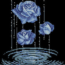 Оригинал схемы вышивки «голубые розы» (№834532)