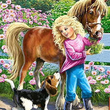 Схема вышивки «девочка с лошадкой»