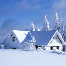 Схема вышивки «дом -зима»