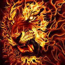 Схема вышивки «Огненный тигр»
