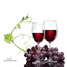 Схема вышивки «бокал с виноградом»