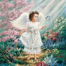 Схема вышивки «девочка ангелок»