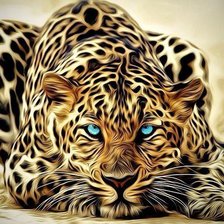 Схема вышивки «леопард нереальный красавец»