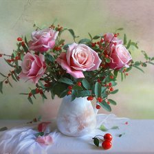 Схема вышивки «розы и вишни»