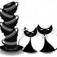 Схема вышивки «Коты и чашки»