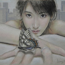 Схема вышивки «девушка с бабочкой»