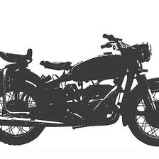 Оригинал схемы вышивки «мотоцикл ч/б» (№854736)