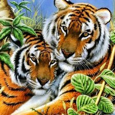 Оригинал схемы вышивки «Тигры» (№861397)