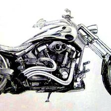 Схема вышивки «мотоцикл ч/б»