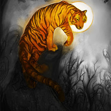 Схема вышивки «Тигр во тьме»