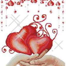 Оригинал схемы вышивки «сердце в руках» (№863939)