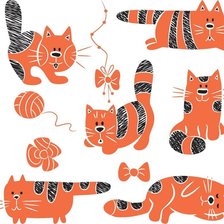 Схема вышивки «рыжие котики»