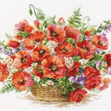 Оригинал схемы вышивки «цветы  в корзине» (№869153)