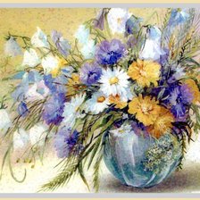Оригинал схемы вышивки «полевые цветы в вазе» (№872870)