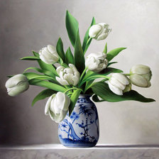 Оригинал схемы вышивки «тюльпаны в вазе» (№873497)
