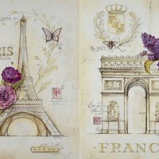 Схема вышивки «диптих париж и франция»
