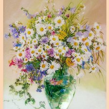 Схема вышивки «полевые цветы в вазе»