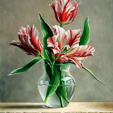 Оригинал схемы вышивки «тюльпаны в вазе» (№874521)