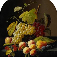 Оригинал схемы вышивки «панно с виноградом и персиками» (№875261)