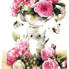 Оригинал схемы вышивки «розы и бабочки» (№876711)