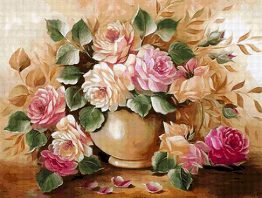 Букет роз - цветы, букет в вазе, розы, букет - предпросмотр