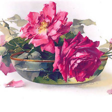 Схема вышивки «Розы в стеклянной вазе»