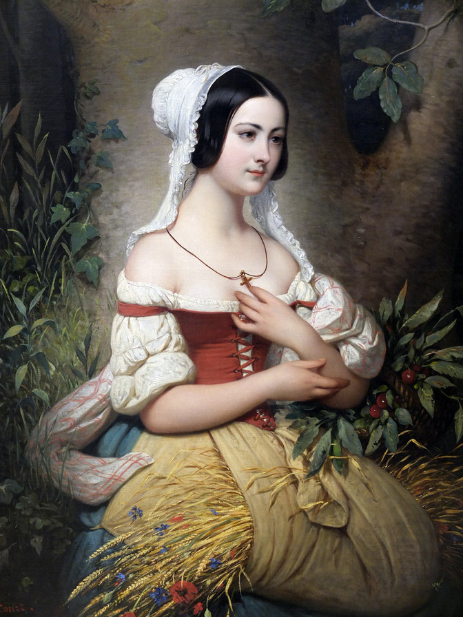 Joseph Desire Court (1797-1865) - Сборщица колосьев - жанровая сценка, классика - оригинал
