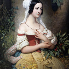 Оригинал схемы вышивки «Joseph Desire Court (1797-1865) - Сборщица колосьев» (№889536)