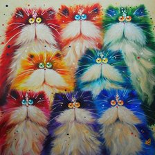 Схема вышивки «арт кошки»