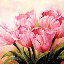 Оригинал схемы вышивки «Розовые тюльпаны» (№895633)