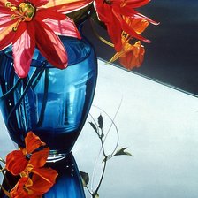 Оригинал схемы вышивки «цветы в синей вазе» (№901942)