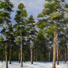 Оригинал схемы вышивки «зимний лес» (№903661)