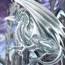 Схема вышивки «Серебряный дракон»