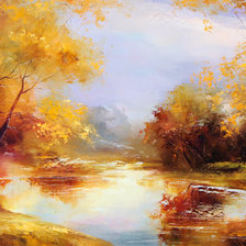 золотая осень над рекой