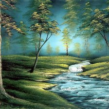 Схема вышивки «весенний лес с ручьём»