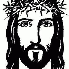 Схема вышивки «Imagen de Jesus en blanco y negro 18»