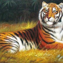 Схема вышивки «отдыхающий тигр»