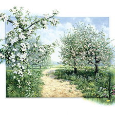 Схема вышивки «цветущая яблоня»