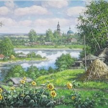 Оригинал схемы вышивки «лето в деревне» (№926064)
